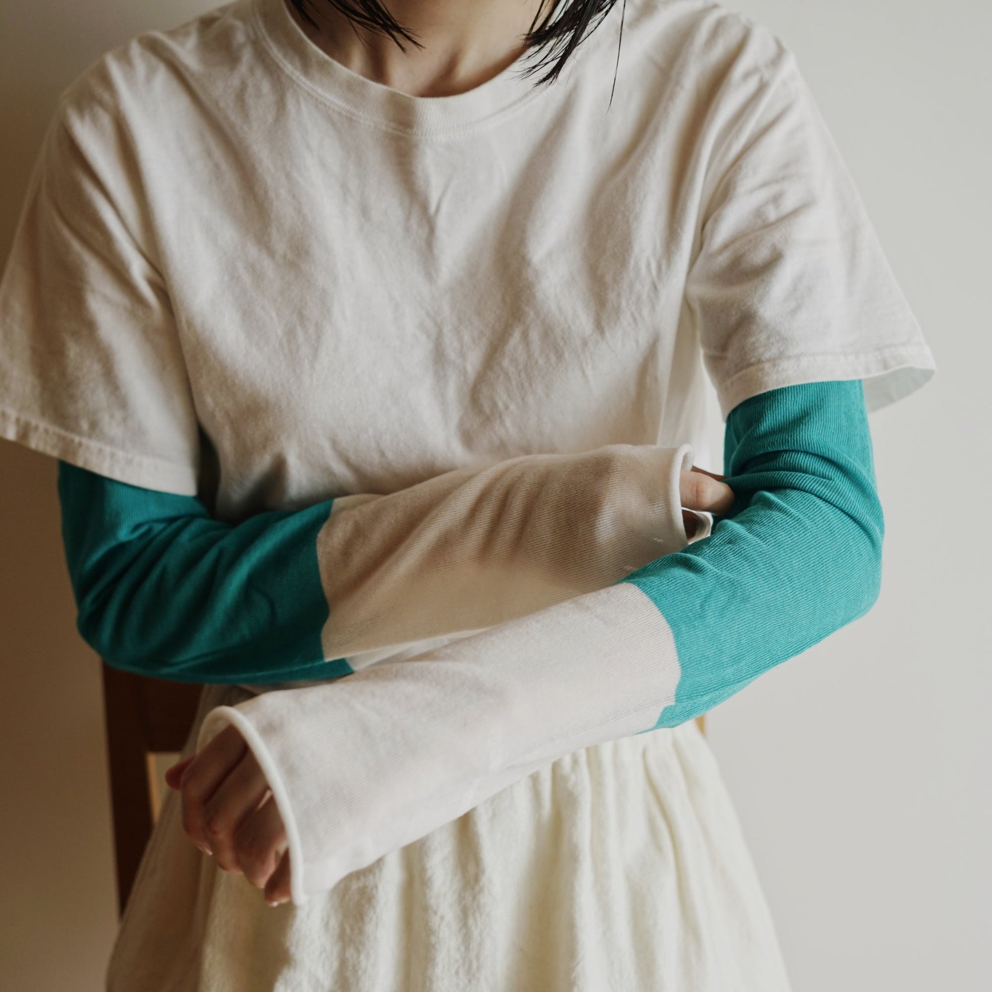 NISHIGUCHI KUTSUSHITA : teni ice cotton gauze arm covers