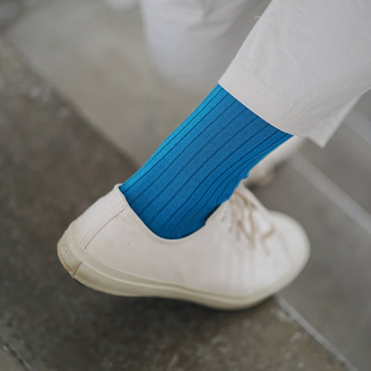 NISHIGUCHI KUTSUSHITA : silk cotton ribbed socks