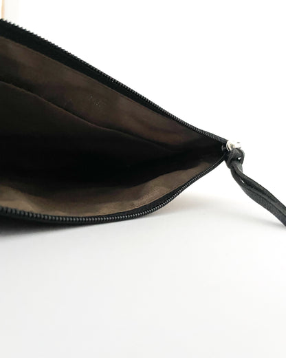 BAN INOUE : two tone zip pouch