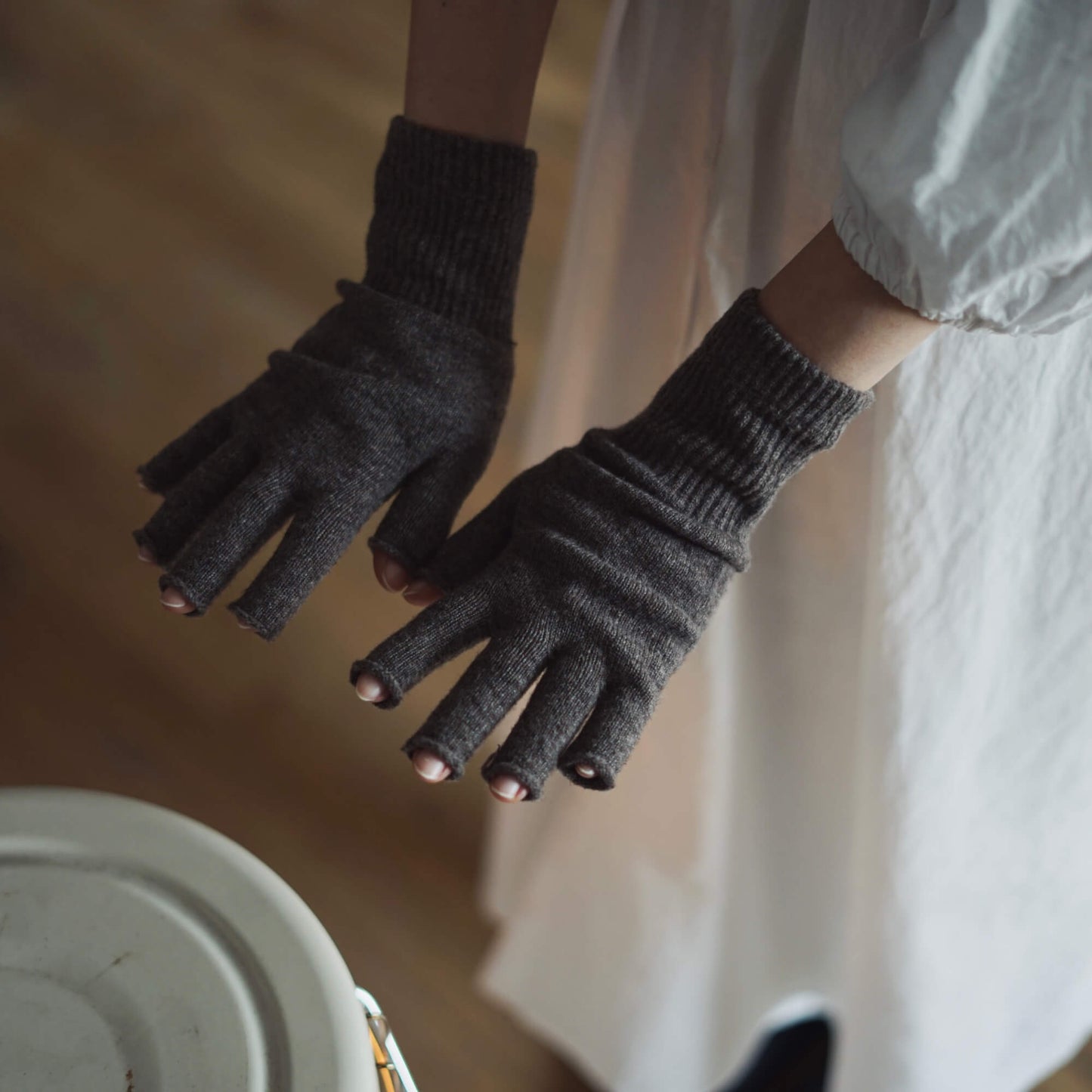 memeri : merino wool fingerless gloves